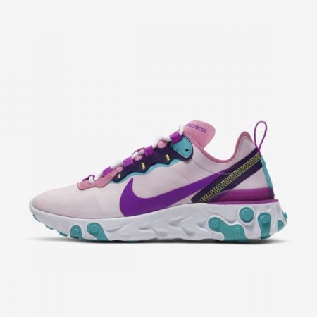 Nike Shoes React Element 55 | Magic Flamingo / Eggplant / Oracle Aqua / Vivid Purple