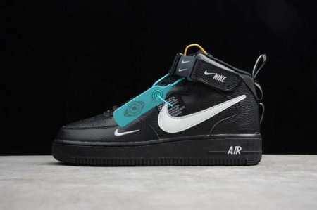 Men's | Nike Air Force 1 Mid 07 Black White Tour Yellow 804609-001 Running Shoes