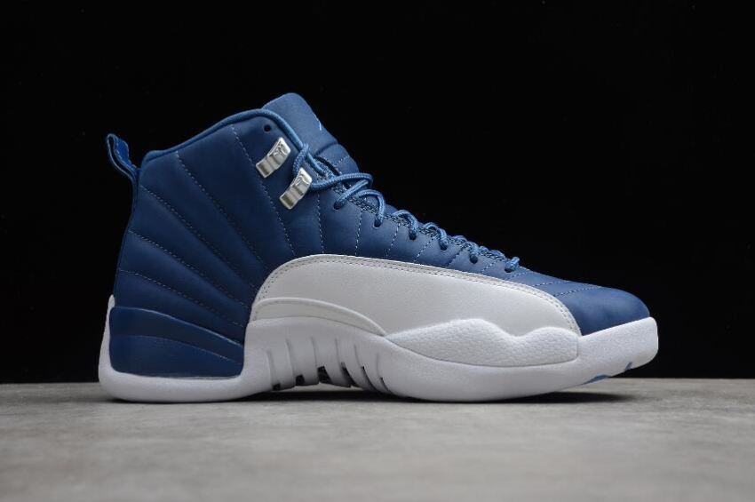 Men's | Air Jordan 12 Retro Indigo Stone Blue Legend Blue 130690-404 Basketball Shoes