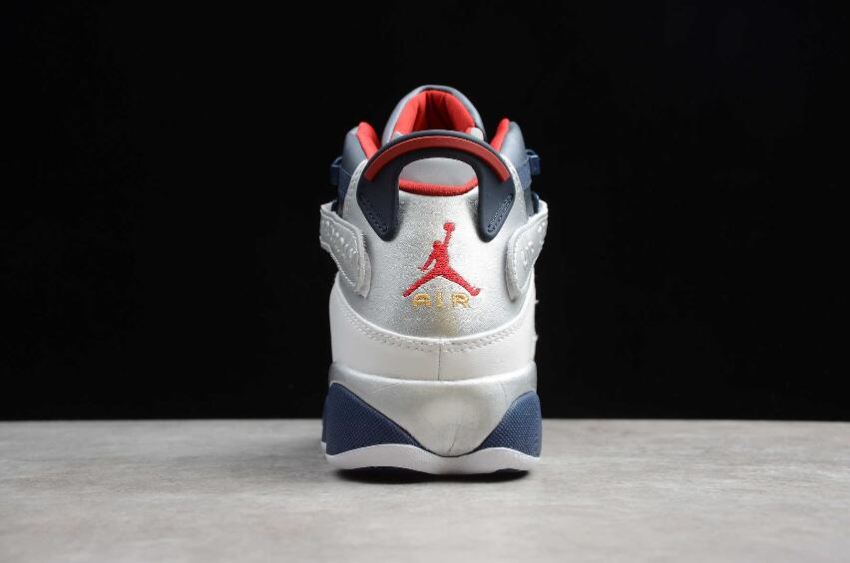 Women's | Air Jordan 6 Retro Rings White Light Navy Blue Basketball Shoes