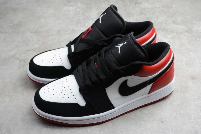 Men's | Air Jordan 1 Low White Black Gym Red Basketball Shoes