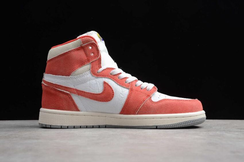 Men's | Air Jordan 1 Retro High OG White Orange Red Basketball Shoes