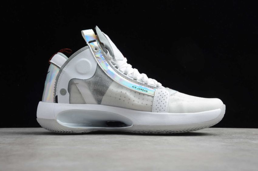 Men's | Air Jordan XXXIV PF White Metallic Silver BQ3381-101 Basketball Shoes