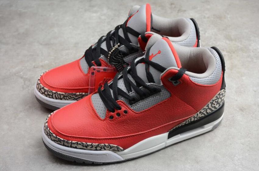 Men's | Air Jordan 3 Retro SE Fire Red Cement Grey Basketball Shoes