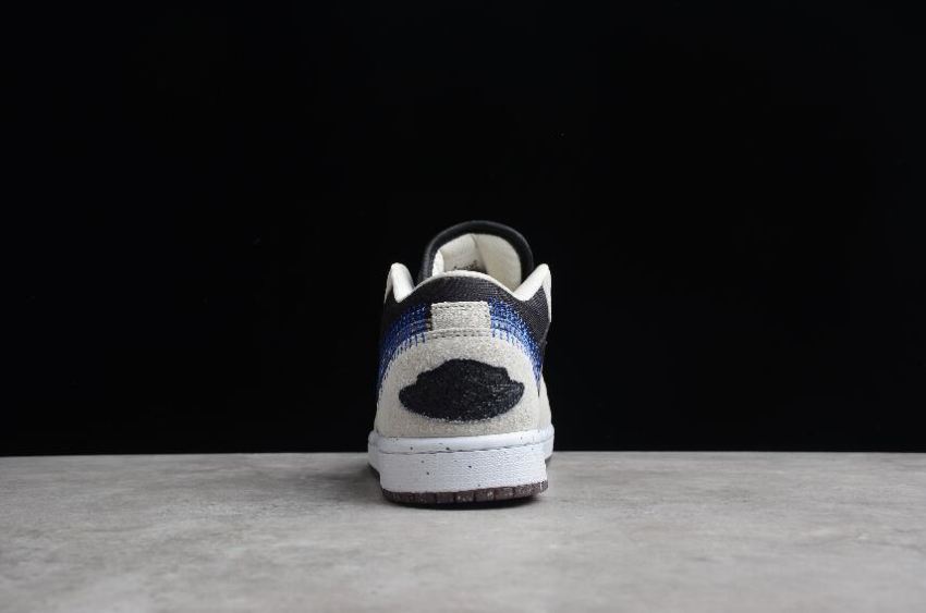 Women's | Air Jordan 1 Low Crater Light Smoke Grey Black Racer Blue MultiColor Basketball Shoes