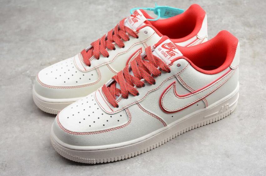 Women's | Nike Air Force 1 07 Biege Red 315122-707 Running Shoes