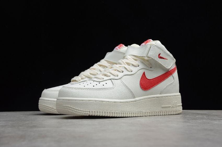 Women's | Nike Air Force 1 Mid 07 Sail University Red White 315123-126 Running Shoes