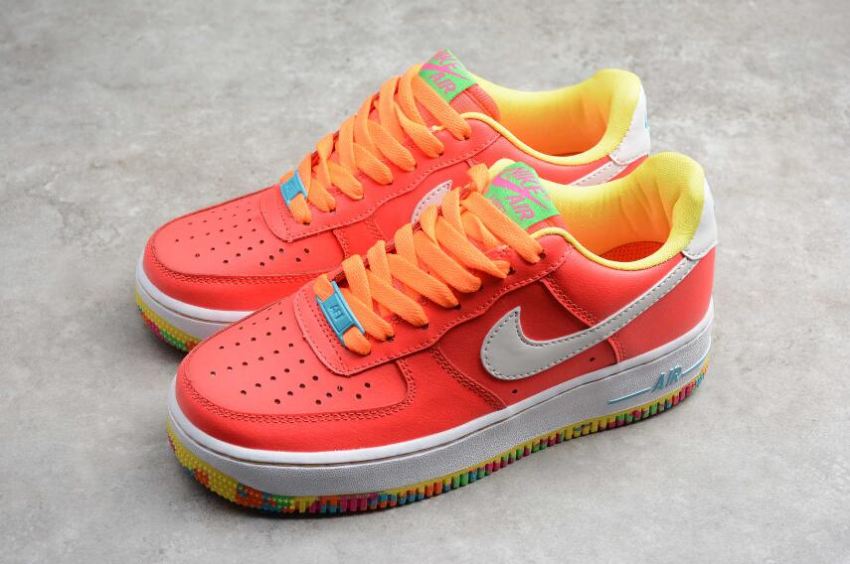 Men's | Nike Air Force 1 GS LSR CRMSN White Pink Orange 596728-605 Running Shoes