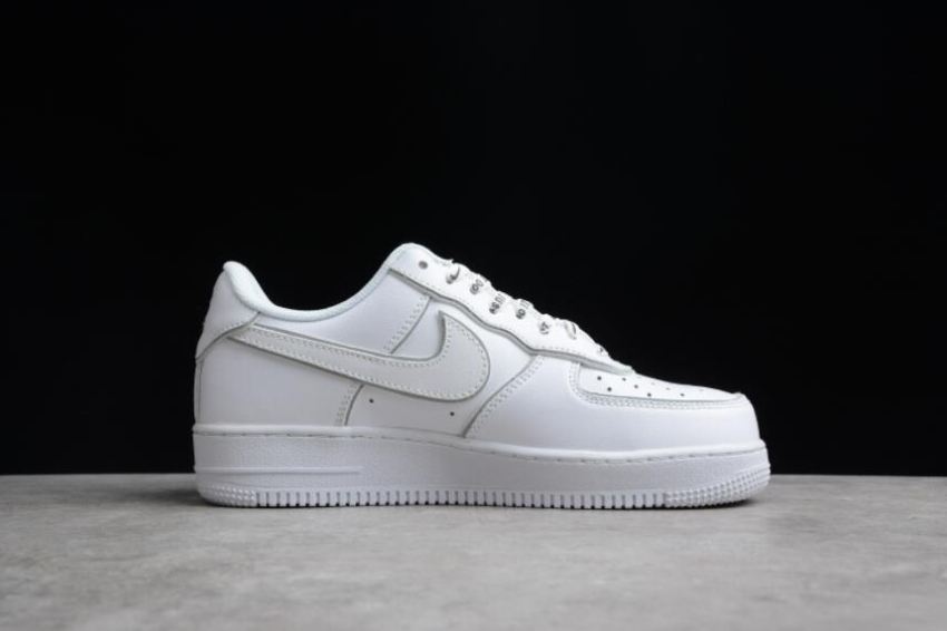 Women's | Nike Air Force 1 07 Low Stussy BQ6246-019 White Silver Reflective Running Shoes