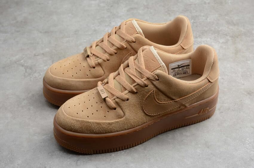 Men's | Nike Air Force 1 Sage Low Wheat Color CT3432-700 Running Shoes