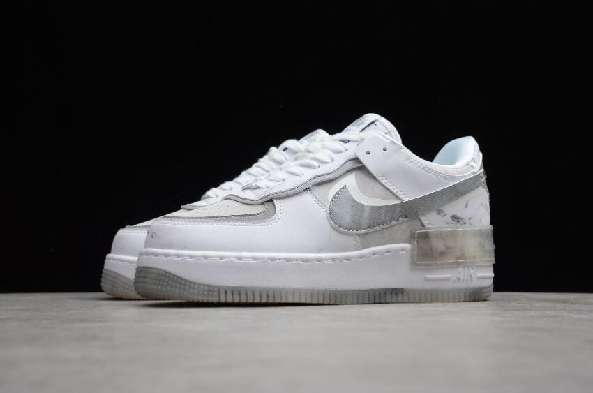 Women's | Nike Air Force 1 Shadow Goddess of Victory White Metallic Silver DJ4635-100 Running Shoes