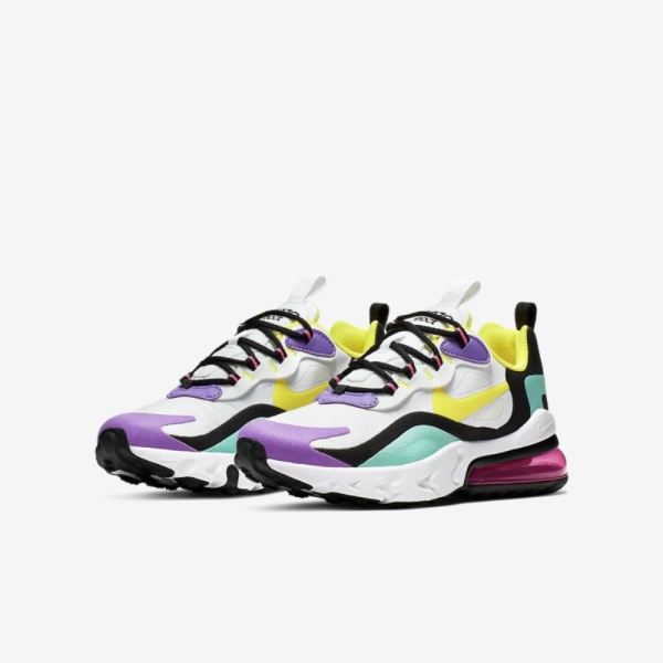 Nike Shoes Air Max 270 React | White / Black / Bright Violet / Dynamic Yellow