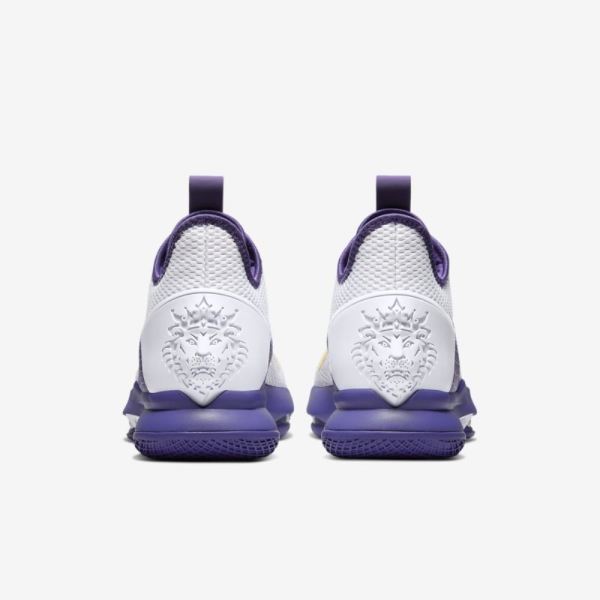 Nike Shoes LeBron Witness 4 | White / Voltage Purple / Pure Platinum / Metallic Gold