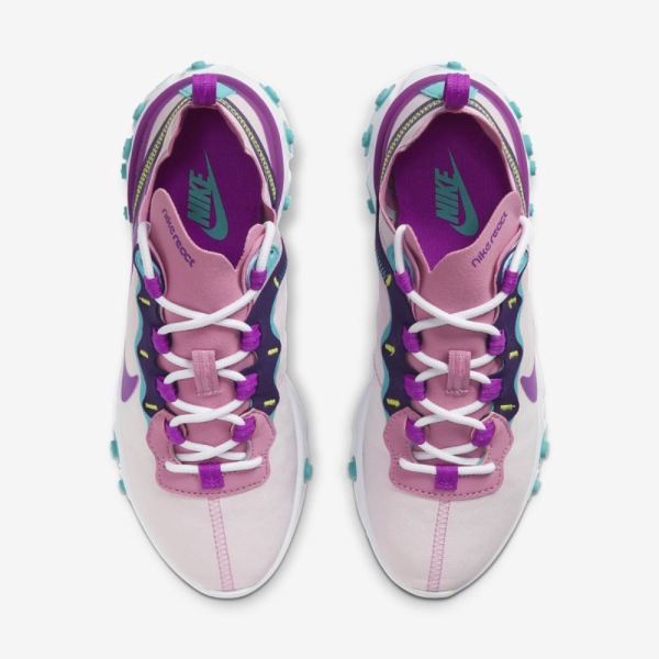 Nike Shoes React Element 55 | Magic Flamingo / Eggplant / Oracle Aqua / Vivid Purple