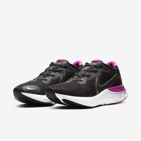 Nike Shoes Renew Run | Black / White / Fire Pink / Metallic Dark Grey