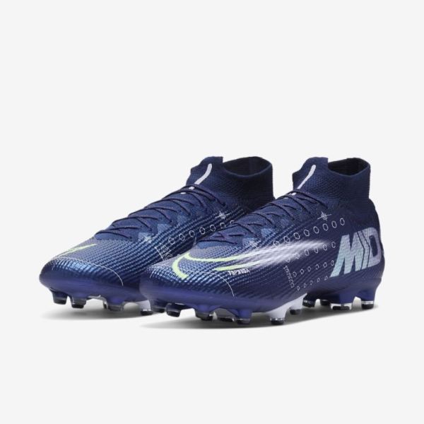 Nike Shoes Mercurial Superfly 7 Elite MDS AG-PRO | Blue Void / White / Black / Metallic Silver